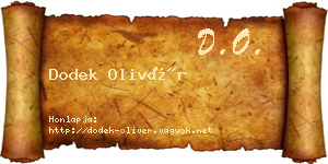 Dodek Olivér névjegykártya